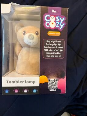 Tumbler Lamp Plush Bear Night Light - Beige